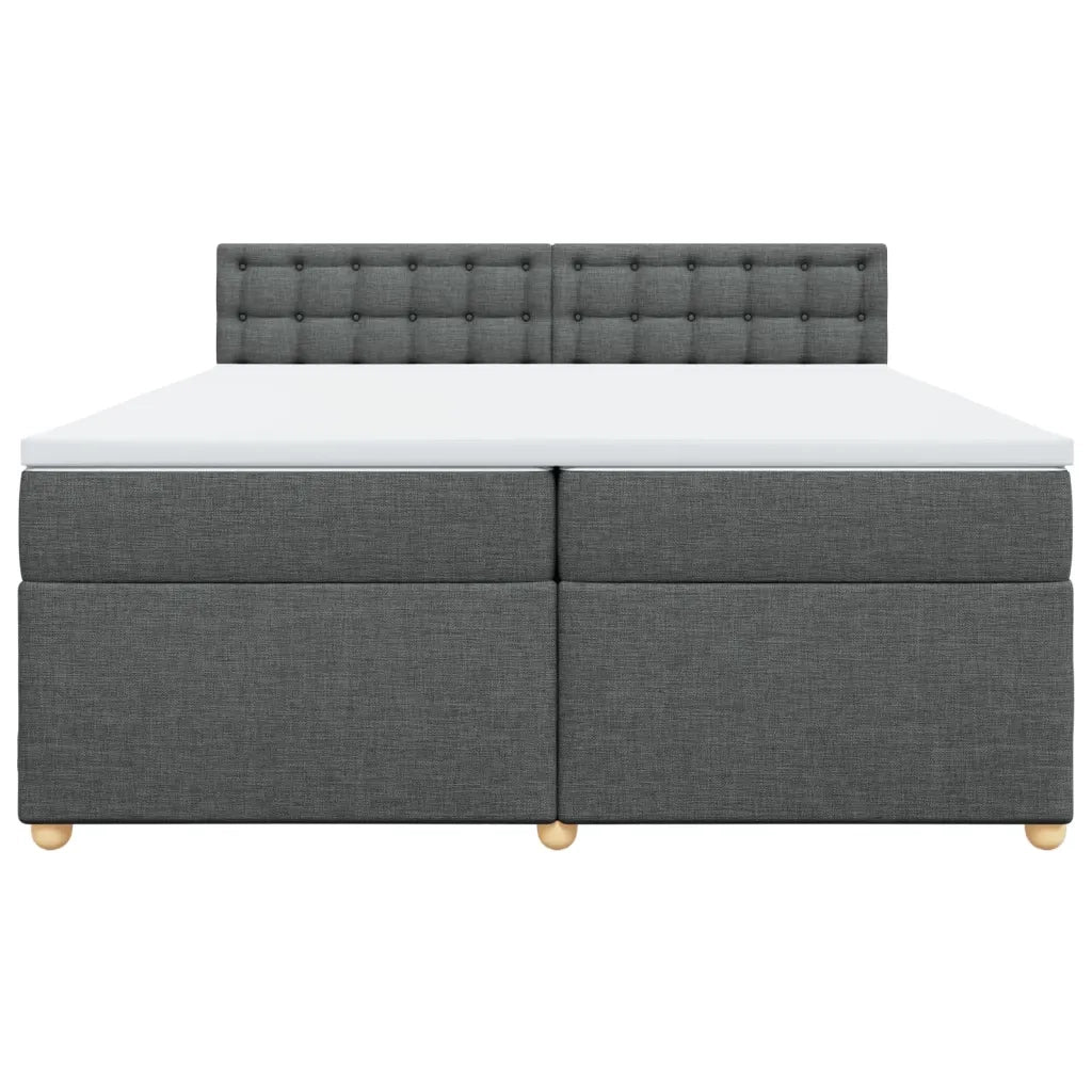 vidaXL Giroletto a Molle con Materasso Grigio Scuro 200x200 cm Tessuto