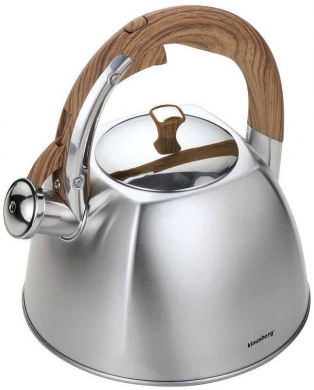 Klausberg KB-7193 Bollitore a fischio in acciaio inossidabile da 3 litri per tutti i fornelli