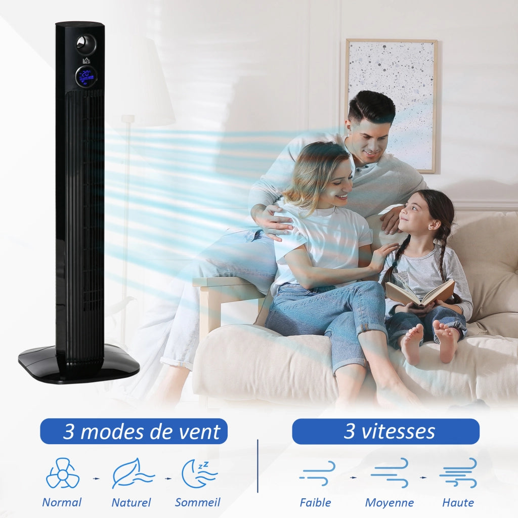 Ventilatore a colonna oscillante 70¡ã ¨C zephmum ¨C nero