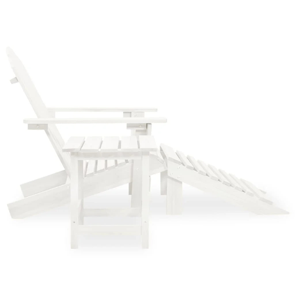 Sedia da giardino Adirondack con pouf e tavolo in abete bianco 02_0013325