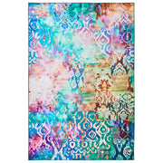 Tappeto a tessitura piana in stile boho orientale con vivace motivo stampato multicolore 200 x 300 cm