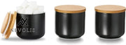 Set di 3 contenitori per spezie in ceramica 16oz con coperchio, biscotto, per canister di cucina, confezione per spezie, sale, pepe, fagioli, biscotti, spezie nero.