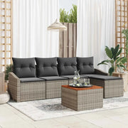 Set Divano da Giardino con cuscino 6 pcs Grigio polyrattan 3347818