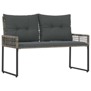Panchina da esterno | Panchina da Giardino | Panca da Giardino Grigio 118 x 55 x 82 cm Rattan PE e Tessuto
