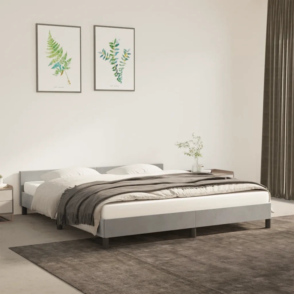 Giroletto senza Materasso-Struttura Letto Grigio Chiaro 180x200 cm Velluto 423709