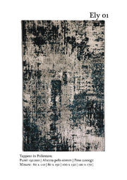 Tappeto Arredamento Casa in Poliestere Luxury Ely Blu 100 x 150 cm