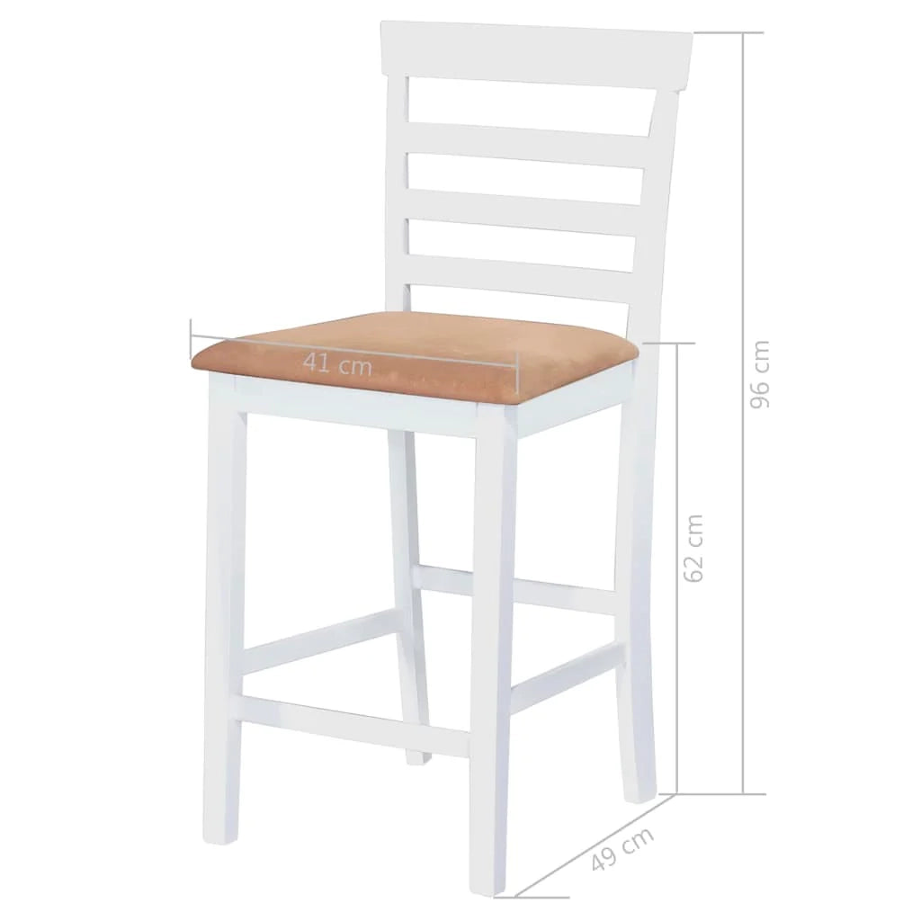 Set di due sgabelli da bar di design sedia con seduta in legno bianco e beige 1202141