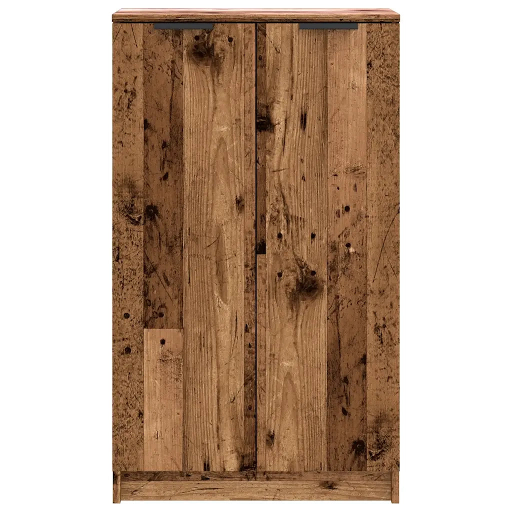 Scarpiera moderna con design contenitore 59 x 35 x 100 cm legno composito finitura effetto legno anticato 02_0050994