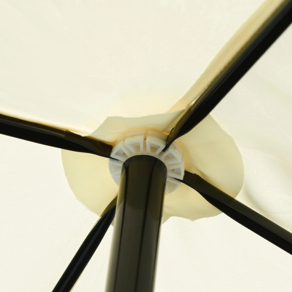 Ombrellone da Giardino 2x2 m Palo Ø28 mm in Matallo e Poliestere Bianco Crema