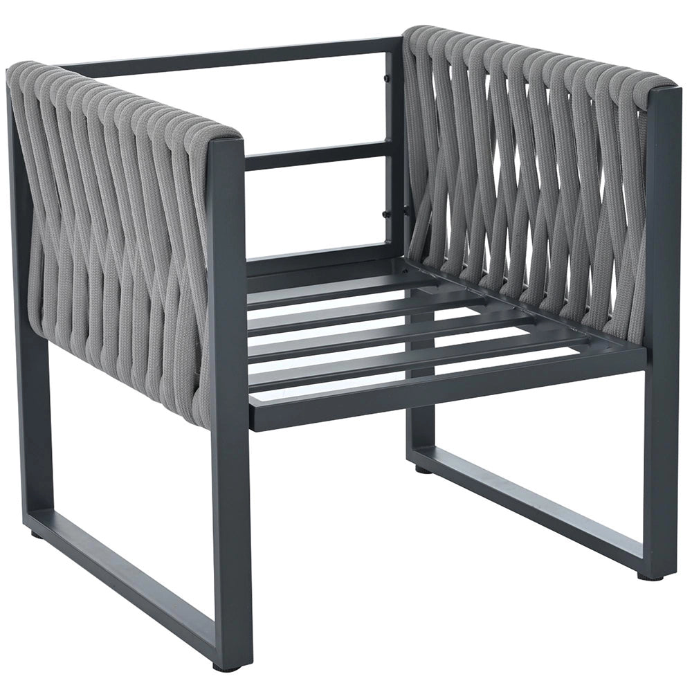 Set da giardino 10 posti - Xylo - Piedi regolabili, cuscini, struttura in acciaio inossidabile, grigio