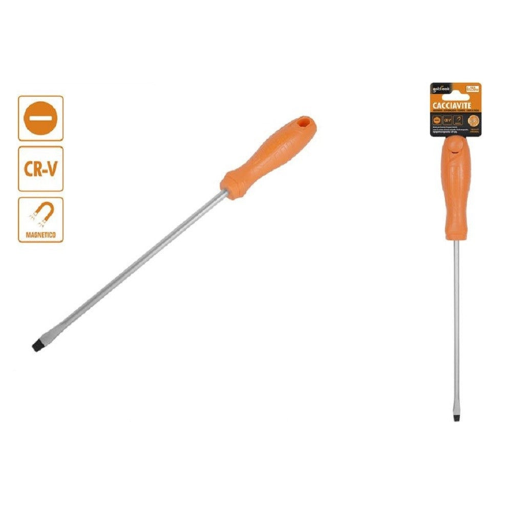 Trade Shop - Cacciavite Giravite 6x250 Mm Con Punta Magnetica A Taglio In Acciaio Cr-v 97507 -