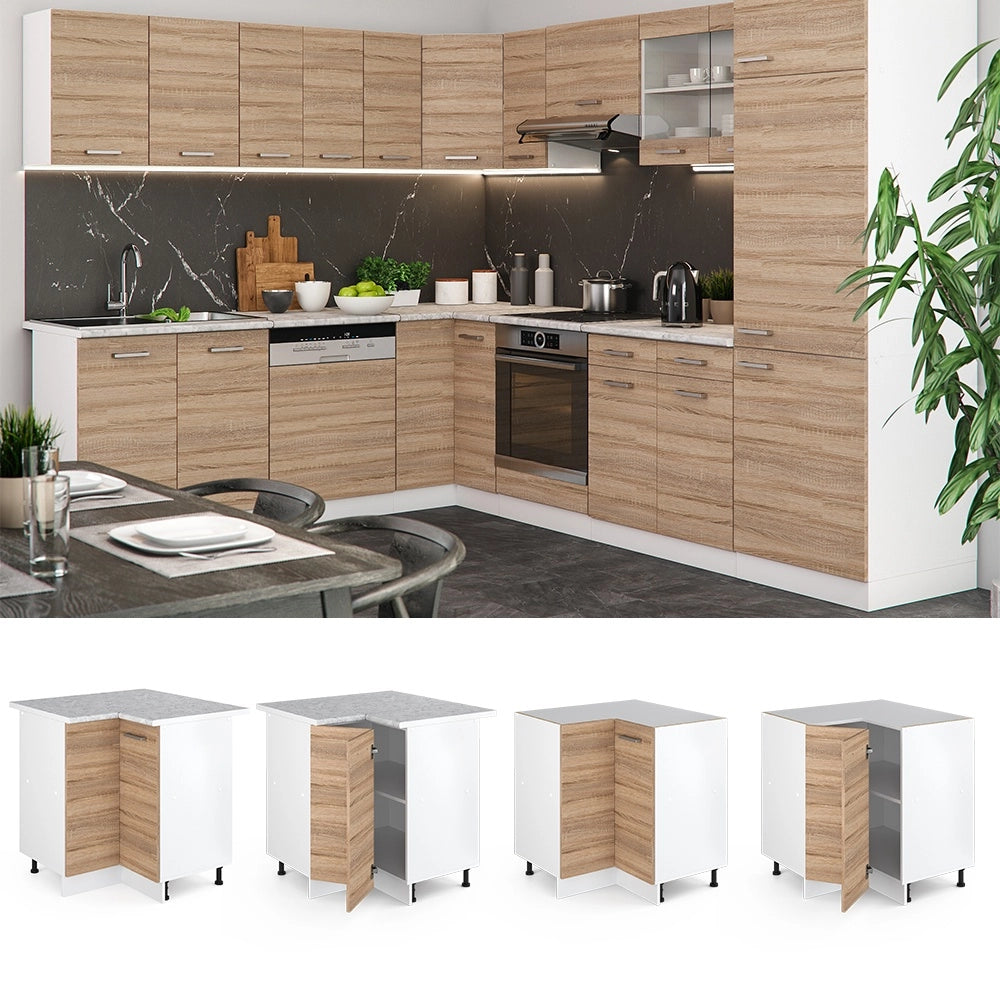 Mobile ad angolo cucina R-Line Sonoma/Bianco 75.6 cm senza piano di lavoro Vicco