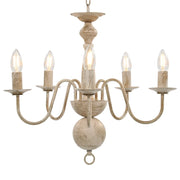 Candelabro Stile Anticato Bianco 5 Lampadine E14 cod mxl 53749