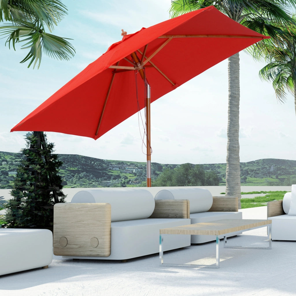 Ombrellone da giardino rettangolare inclinabile ¨C Minimal ¨C 2x1.5x2.3m rosso
