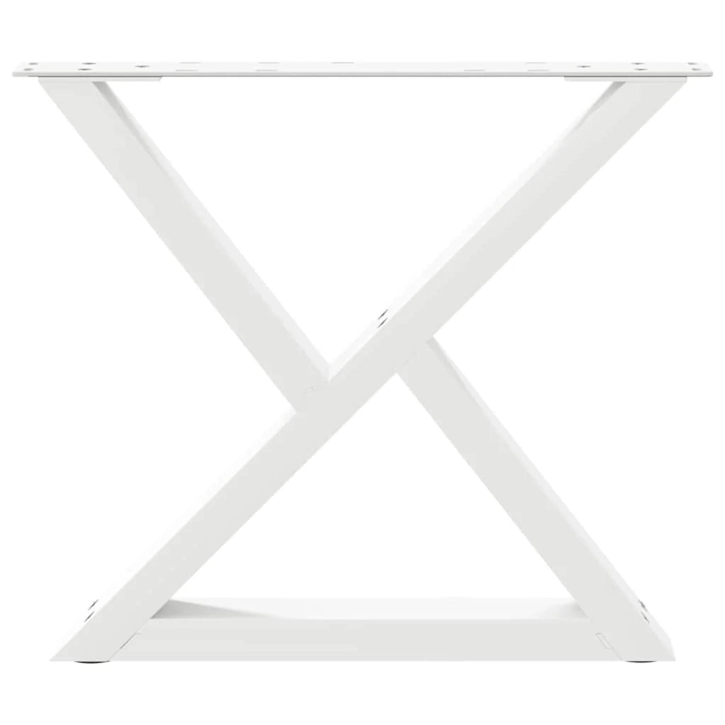 Set di 2 gambe regolabili per tavolino da caffè 50 x 42-43,3 cm design moderno soggiorno acciaio bianco 02_0056991
