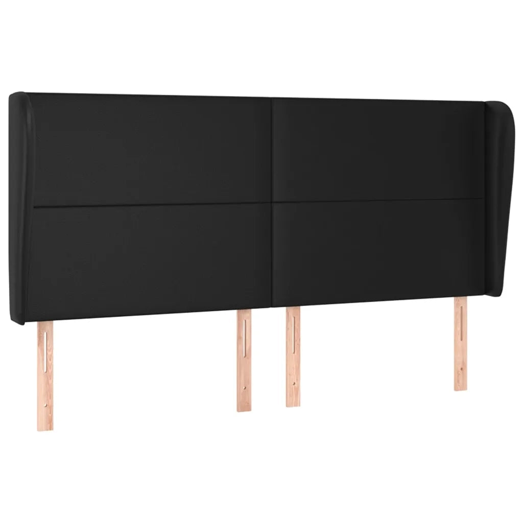 Testiera | Testata ad Orecchio Nera 163x23x118/128 cm in Similpelle