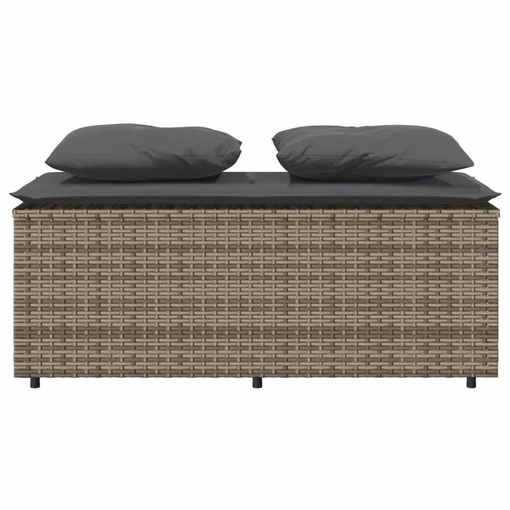 Set da Pranzo da Giardino 3 pz | Set Salotto da Giardino con Cuscini in Polyrattan Grigio