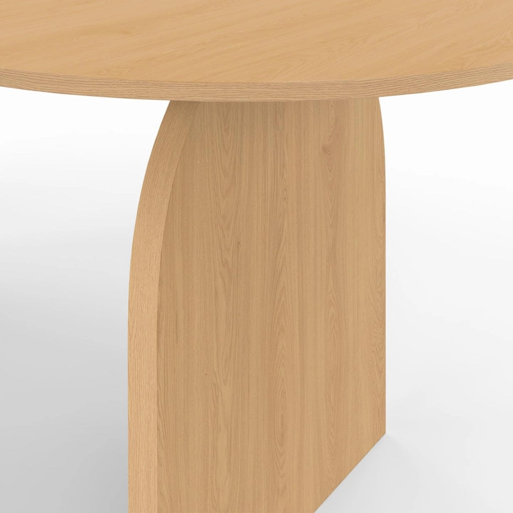 Tavolo da pranzo ovale japandi allungabile EDITH 6-10 persone in faggio effetto legno 160-200 cm