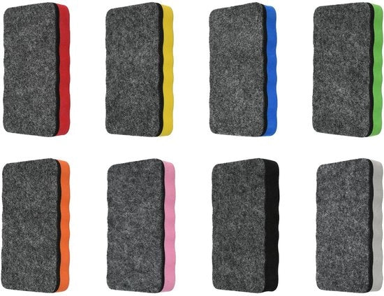 Set di spugne magnetiche per lavaggio lavagna bianca - 8 pezzi - EVA schiuma/voltastofa - 10,5 x 5,5 x 2 cm - Riciclabile - Pulizia efficiente - Pulitore per lavagna bianca