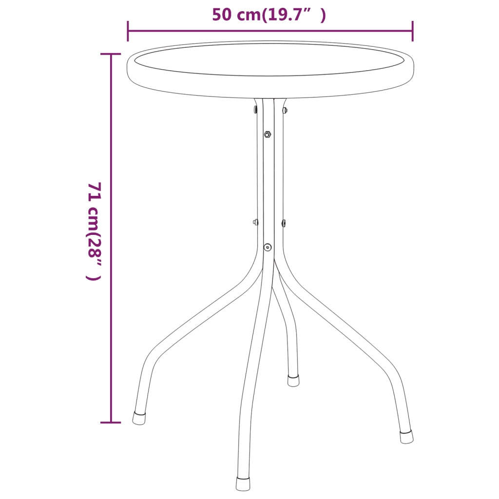 Tavolino da Giardino Ã˜50x71 cm in Acciaio Antracite cod mxl 34374