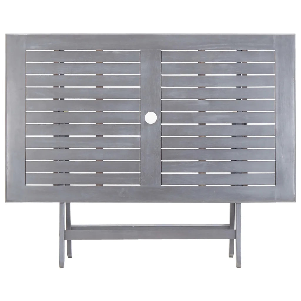 Set da Pranzo per Giardino 7 pz Legno Massello di Acacia Grigio cod mxl 35420