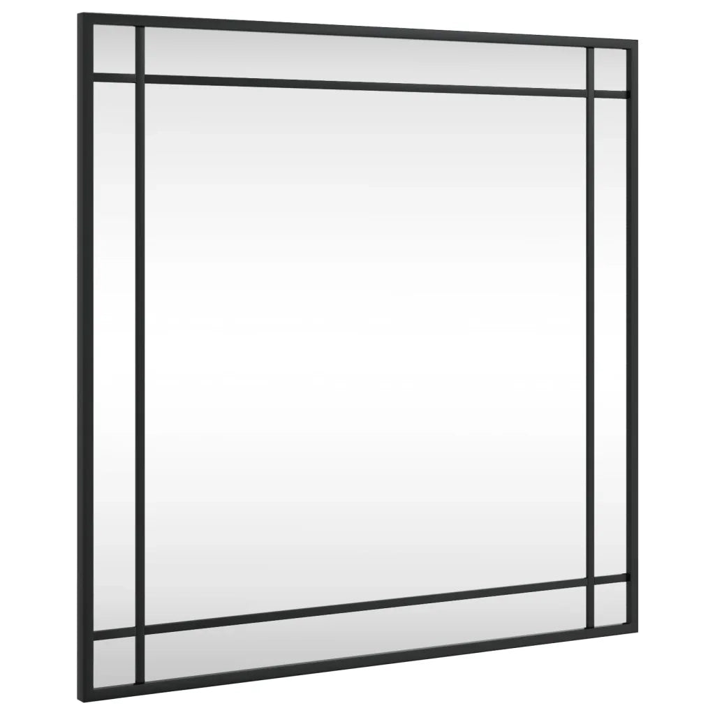 Specchio da Parete-Specchio a Muro-Specchio Decorativo Nero 60x60 cm Quadrato in Ferro