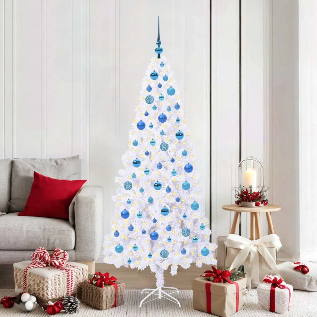 Albero di Natale | Decorazioni natalizie artificiale Bianco 180 cm PVC e Acciaio