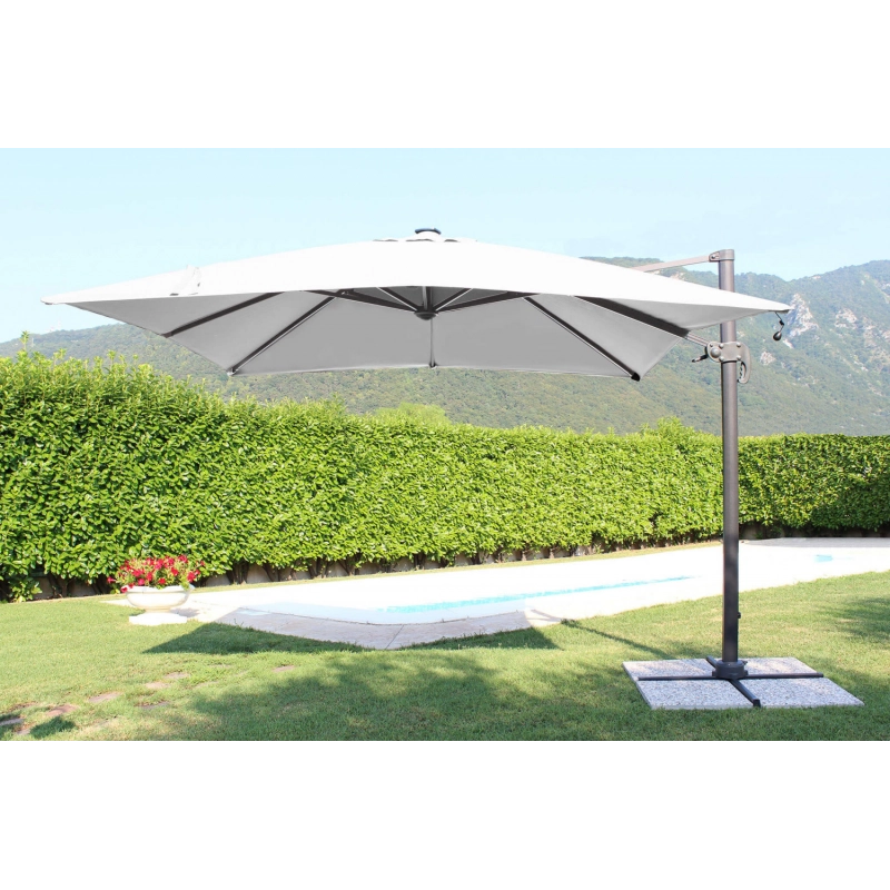 OMBRELLONE CON LED 3 X 4 PITAGORA ANTRACITE TELO GRIGIO
