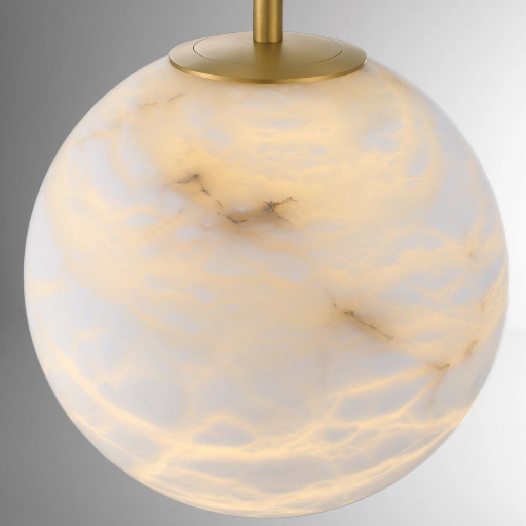 Sospensione Kepler Quintiesse ottone alabastro Ø30cm LED 15W