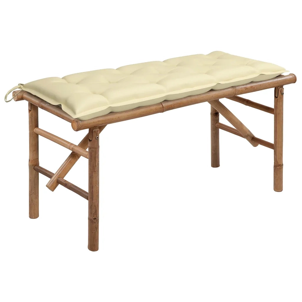 Panca da Giardino Pieghevole con Cuscino 118 cm in BambÃ¹ cod mxl 75644