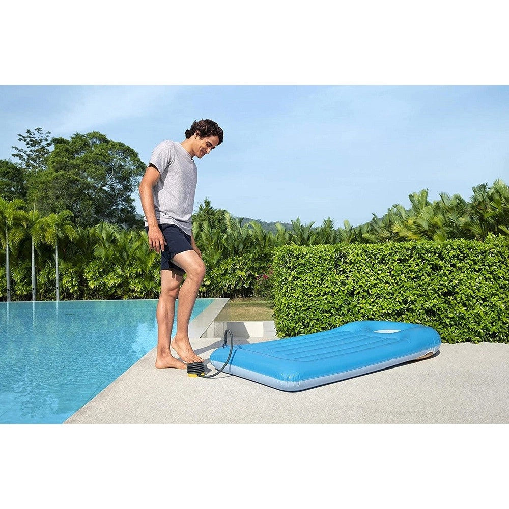 Trade Shop - Pompa Ad Aria Di Gonfiaggio A Piede 13 Cm Air Step Con Adattatori Valvole 62147 -