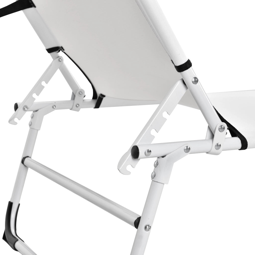 Lettino Prendisole Lomeda con Tettuccio Parasole e Schienale Reclinabile - Bianco casa.pro