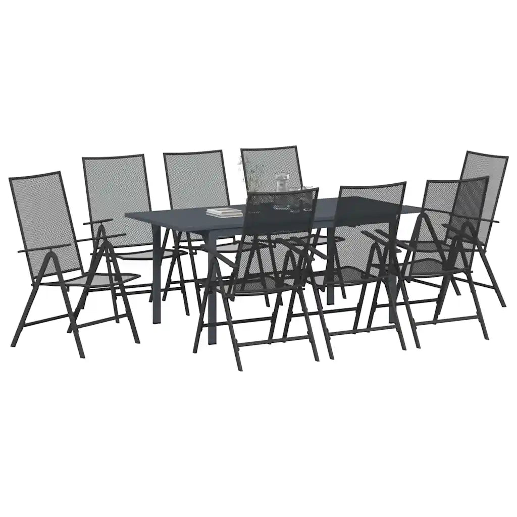 Set da Pranzo per Giardino 9 pcs Antracite