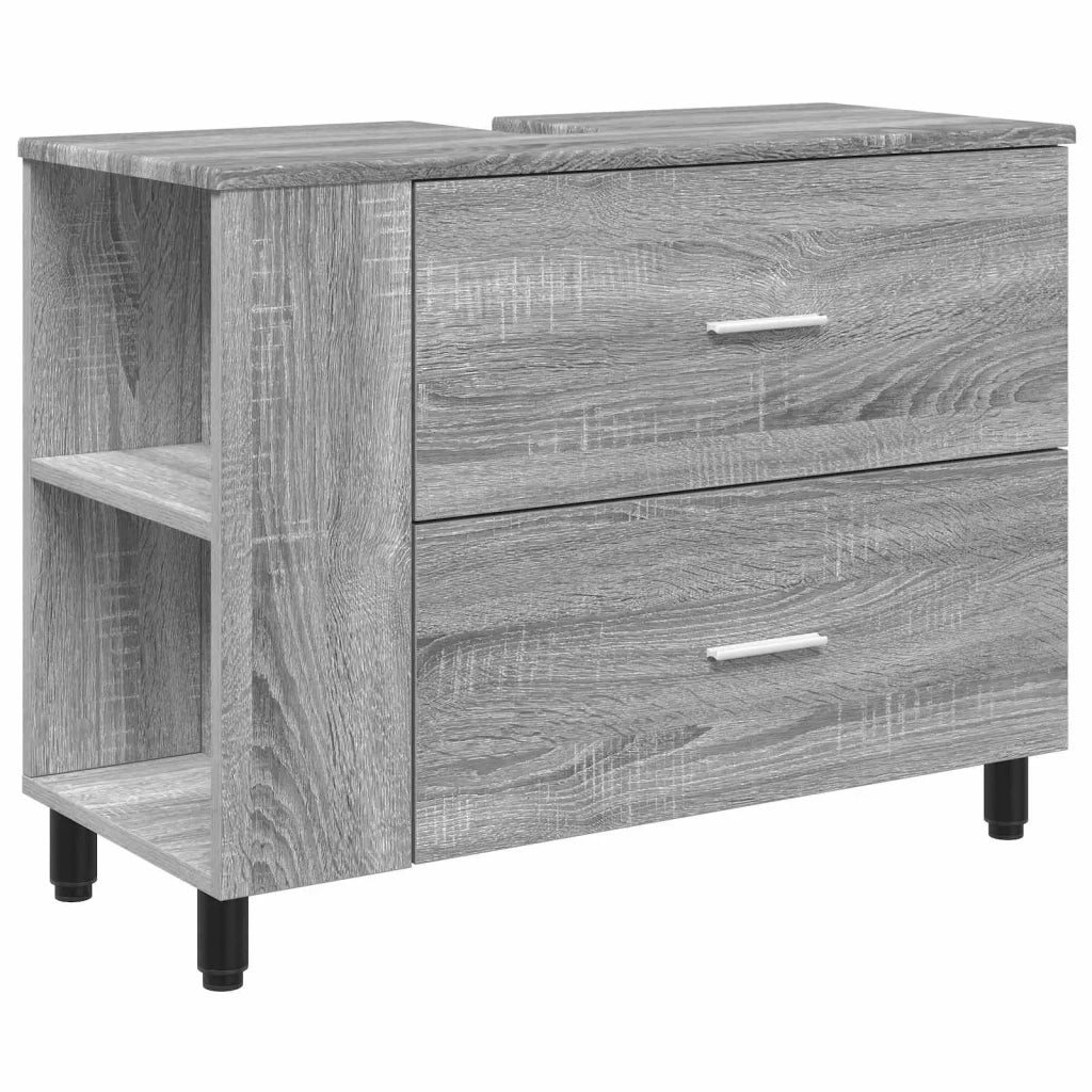 Mobiletto da bagno Sonoma grigio 80 x 35 x 60 cm 889391