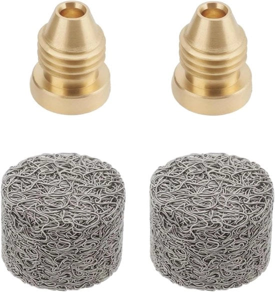 Nozze per creare schiuma - Materiale: rame - Apparecchio per la creazione di schiuma - Schiuma per neve - Componenti per la lancia - Sostitutive - 3000 PSI - Adatto per alta pressione - Nero - 2 Set