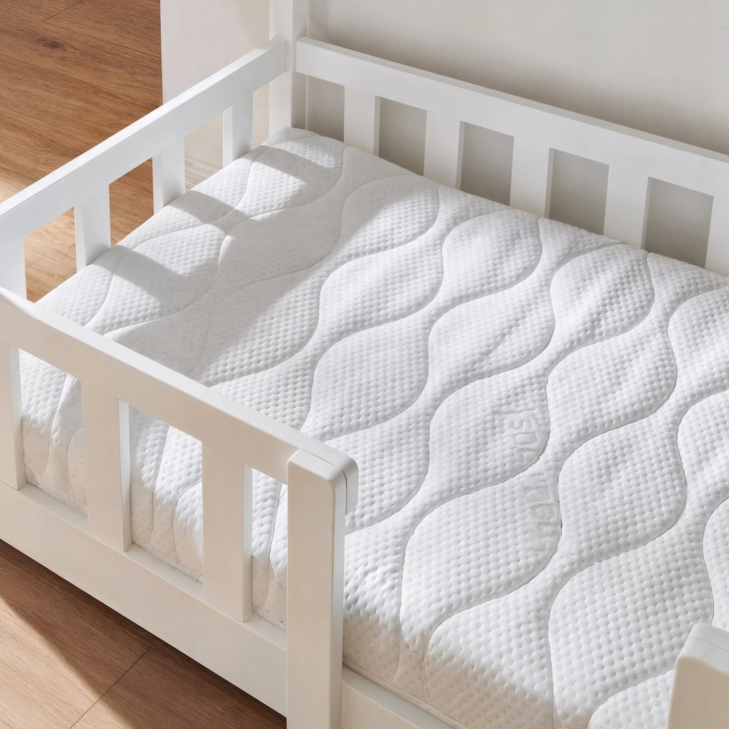 Letto per Cameretta Treviolo a Forma di Casetta in Stile Montessori con Materasso 80x160 cm - Bianco [en.casa]