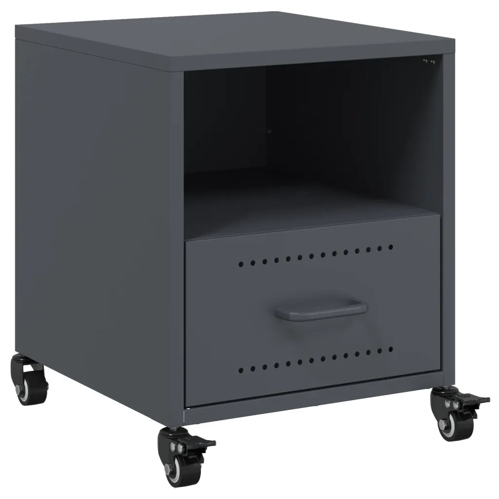 Comodino Antracite 36x39x43,5 cm in Acciaio 846708