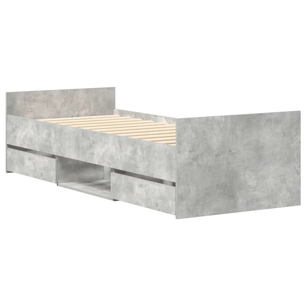 Giroletto con Testiera e Pediera Grigio Cemento 100x200 cm 3203799