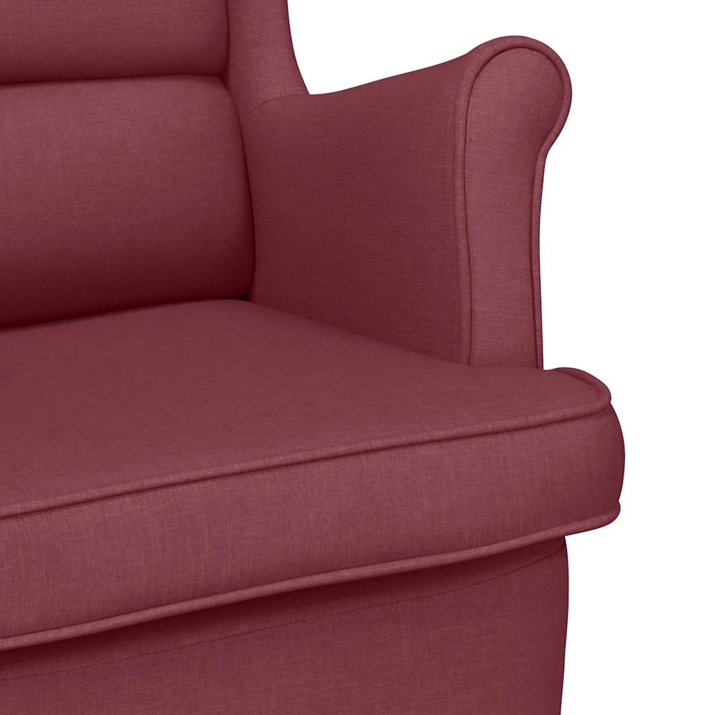 vidaXL Sedia a Dondolo Rosso Vino 74x90x102 cm in Tessuto