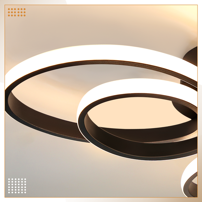 ZMH Lampada da soffitto plafoniera LED moderna nera 40cm 30W 3000K bianco caldo