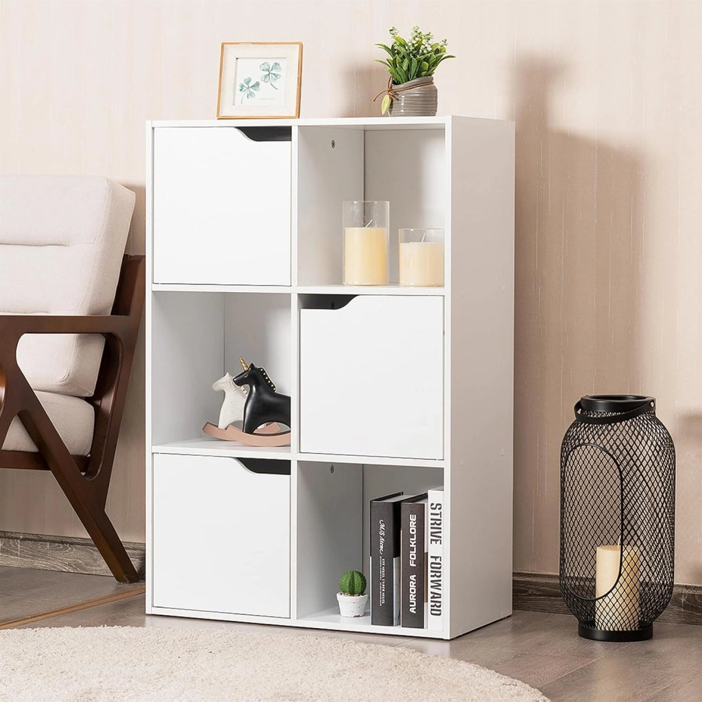 Armadietto Libreria a 3 Livelli con Scomparti, Espositore per Libri e Giocattoli, Scaffale per Salotto Camera da Letto e Soggiorno (Stile 1)