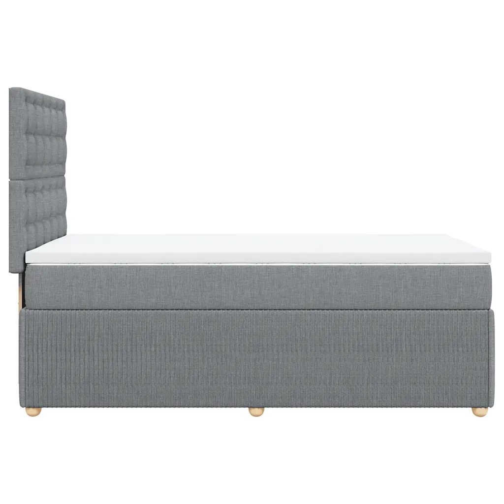 Giroletto a Molle con Materasso Grigio Chiaro100x200 cm Tessuto