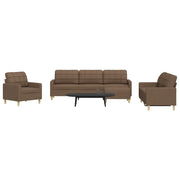 vidaXL Set di Divani 4 pz con Poggiapiedi Marrone in Tessuto