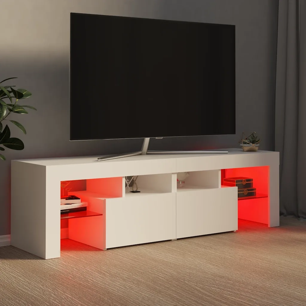 Mobile Porta TV con Luci LED Bianco 140x36,5x40 cm 804364