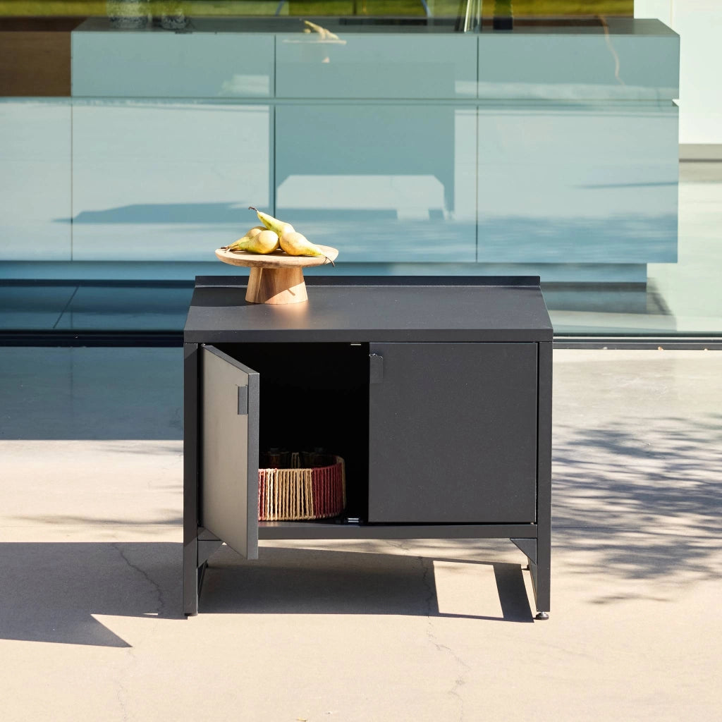 Cucina esterna in acciaio con 2 ante, 80cm, nero