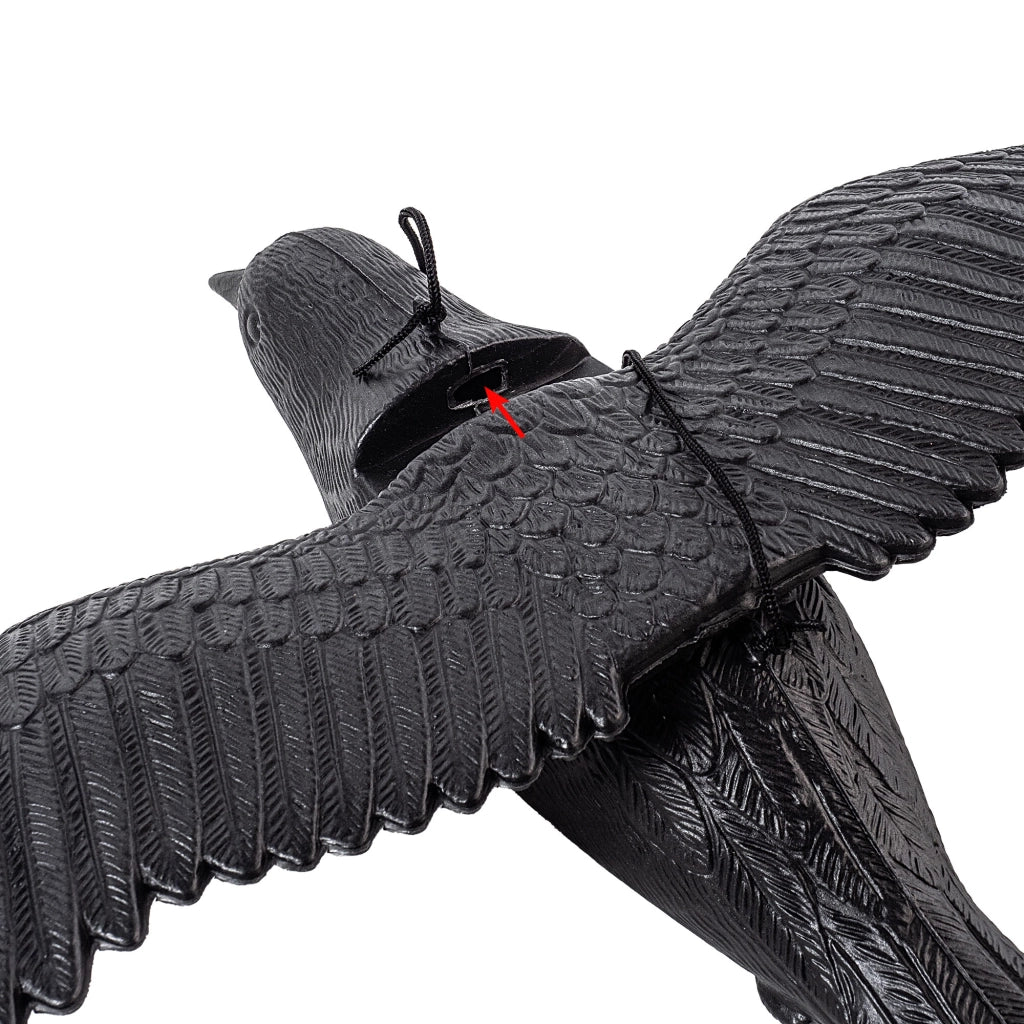 KADAX Grande spaventapasseri a forma di corvo per balconi, ideale per allontanare piccioni e storni in volo (56 cm)