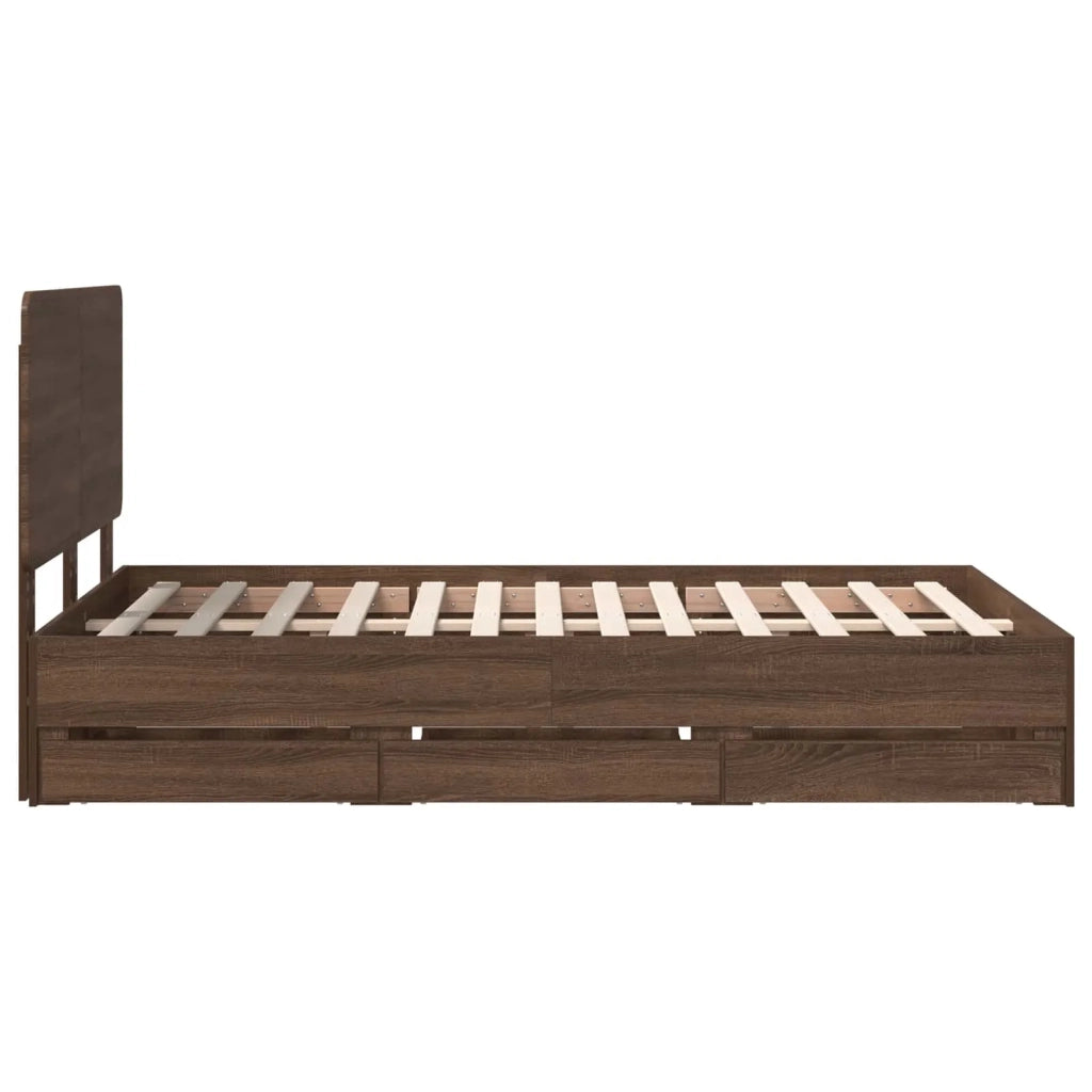 Struttura del letto con cassetto Rovere Marrone 120 x 190 cm 3412622