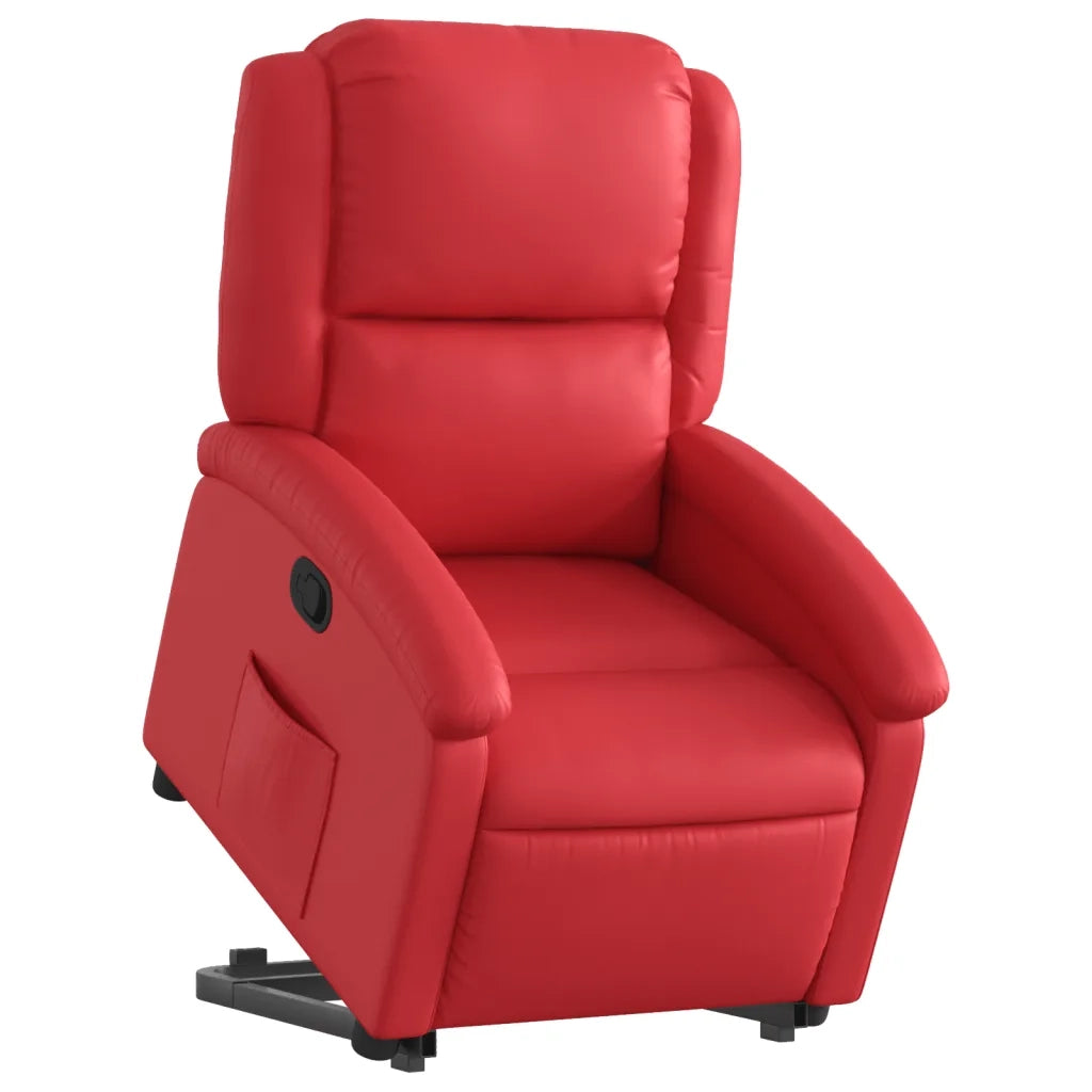Divano Sedia-Poltrona Alzapersona Reclinabile Rosso in Similpelle 245191