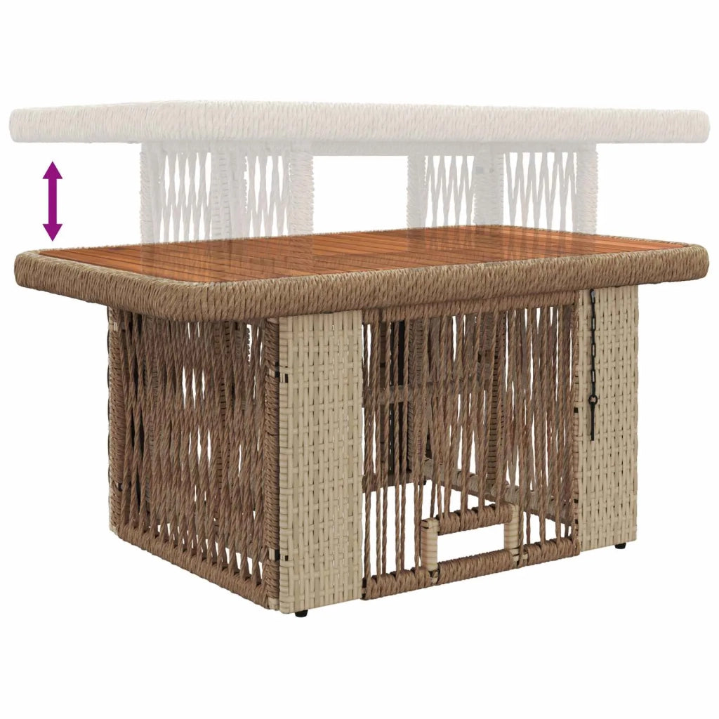 Set da Pranzo per Giardino 3 pz Beige e Crema polyrattan 42026752