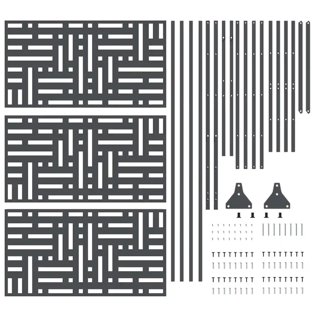 Schermo per Privacy Antracite 100 x 50 x 180 cm Acciaio CFW3287427
